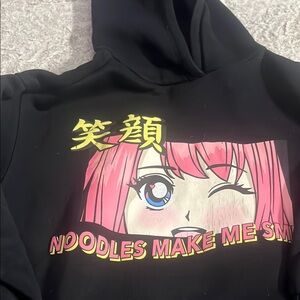 Zara Black Sweatshirt with Pink Anime Graphic